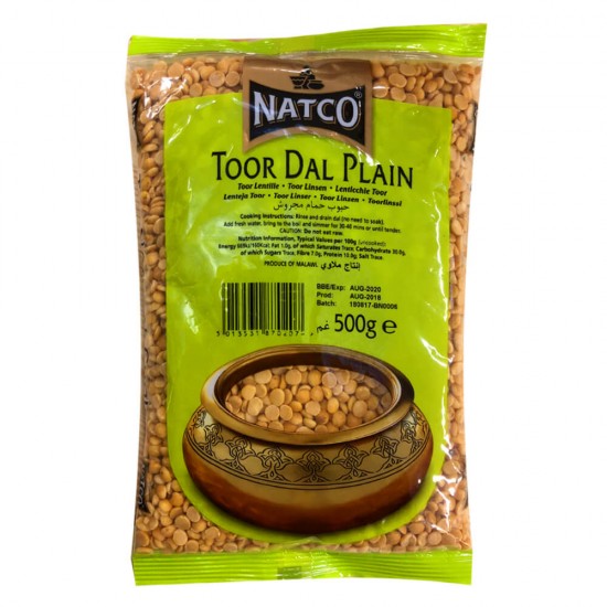 Natco Toor Dal Plain (Split Chickpeas) (500g) 