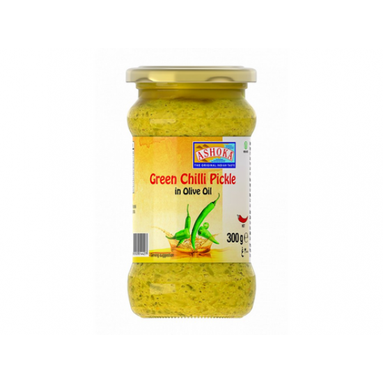 Ashoka Green Chilli Pickle In Olive Oil 300g