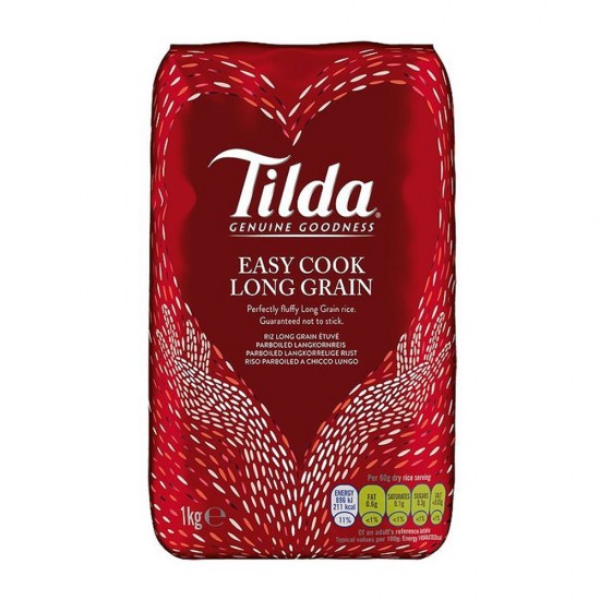 Tilda Předvařená Dlouhozrnná Rýže (Easy Cook Long Grain Rice) 1Kg